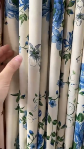 Gorden jendela pintu motif bunga shabby bahan import blackout dekorasi tirai jendela pintu minimalis pink hijau biru ungu coklat