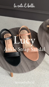 La Vita E Bella Lucy Ankle Strap Sandal Flat Teplek Wanita dengan Buckle [LP 502]