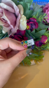 💥แหวนพลอยสามสี พลอยแท้ ดีไซน์ดอกไม้ประดับ ทันสมัย สวมใส่ได้ในทุกๆวัน อัญมณีเครื่องประดับของแท้ สินค้ามีใบรับประกันดูแลตลอดการใช้งาน AUFU STORE