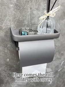 MEIDOO Toilet Paper Towel Holder Free-Drilling Rack Multifunctional shelf