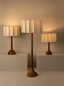 Đèn sàn phong cách wabi-sabi Nhật Bản Đèn Led sàn gỗ nguyên khối decor phòng học phòng ngủ phòng khách