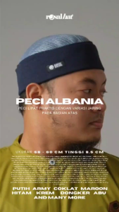 PECI ALBANIA ROSAL Sholat Solat Shalat Pria Ikhwan Kopiah Songkok