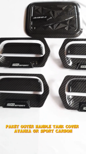 Paket Outer Cover Door Handle Tank Cover Mobil Avanza Lama Tahun 2004 - 2011 GR Sport Carbon