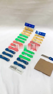 Klik-Beli Pisau Lipat Mini (Isi 12 Pcs) / Pisau Cutter Renteng Silet Lipat Knife Foldable