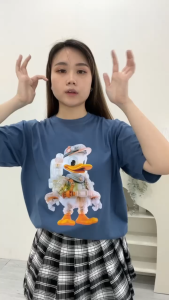 CAROTYLES S Kaos Couple Keluarga DONALD JETPUMP Wanita Lengan Pendek Katun