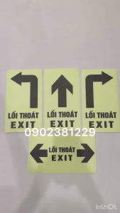Mũi tên dạ quang dán nền lối thoát hiểm exit 17 x 30cm có keo sau (mẫu 2)