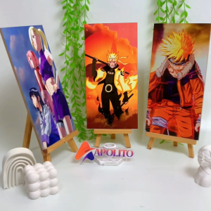 HIASAN DINDING NARUTO POSTER ANIME NARUTO SASUKE (15X30 CM) - Premium Wall Dekor Art Print Glossy - MDF Board Tebal 6mm