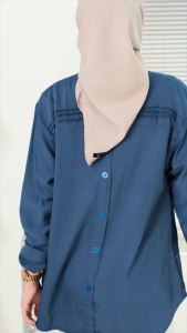 Laura Shirt Atasan Kemeja Wanita Oversize Polo Linen LD 120