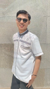 S&D PROJECT Baju Koko Muslim Seri 32 Bahan Polikatun Warna Putih Tulang Jumbo S-4XL Untuk Pria Dewasa Lengan Pendek Motif Bordir