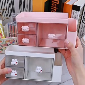 กล่องเก็บเครื่องสำอาง กล่องเก็บของอเนกประสงค์ เก็บอุปกรณ์เครื่องเขียน ลิ้นชักมินิมอล