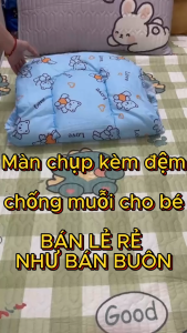 Combo Bộ Màn + Gối + Đệm Ngủ Chống Muỗi Cho Bé