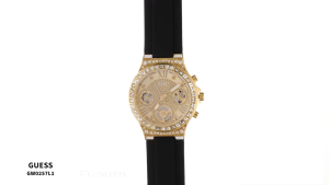 [Promo] Jam Tangan Wanita Guess GW0257L1 Gold Tone Case Black Silicone Original Garansi 2 Tahun [✔COD][100% Authentic]