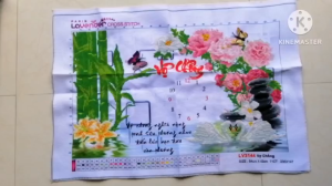 Thành phẩm tranh thêu chữ thập đồng hồ Vợ chồng TPLV3144