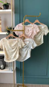 BL20859 Cloudy Drapery Top With Rose Brooch