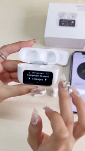 ใหม่ Tws ชุดหูฟังบลูทูธไร้สายลดเสียงรบกวน A9 Pro A10 Proหน้าจอสีอัจฉริยะชุดหูฟังบลูทูธหน้าจอหน้าจอสัมผัสสีอัจฉริยะ ANC + ENC ลดเสียงรบกวนที่ใช้งานอยู่ A11ProA12Pro