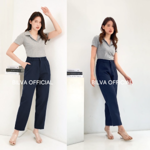 Bilva - Celana Kerja Wanita Kantor Bahan Pinggang Karet Belakang Stretch Premium