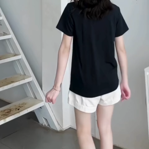 Áo thun nữ POLO BEE cổ trụ tay ngắn basic màu đen trơn cá tính vải cá sấu cao cấp thoáng mát công sở