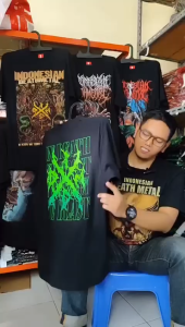 Kaos Pria & Wanita Death Metal Tormented Katun Tanpa Jahitan Samping