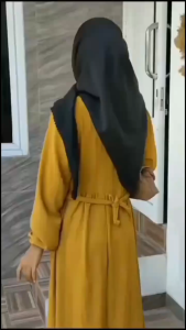 KV Gamis Basic Polos Crinkle Airflow/Dress Azkia Wanita Simpel Crinkle