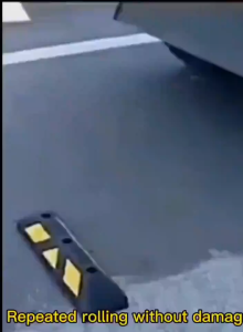 Rubber Parking Stopper for Garage Floor Blocks Car Wheels as Parking Aid and Stops the Tires Acting as Rubber Parking Curbs that Protect Vehicle Bumpers and Garage Walls