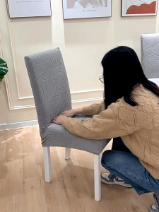 Waterproof Chair Cover Universal Solid Color Knitted Chair Cover Jacquard Spandex  Anti-Dirty Sarung Kerusi