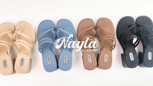 Sandal Hak Tinggi Wanita Pesta Wisuda Kondangan Elegan GOFORT NAYLA BEIGE Sendal Heels 5cm Terbaru Kekinian