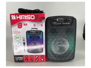 QS-842 Super Bass Karaoke Portable Wireless Bluetooth Speaker Party LED Light Speaker With Free Microphone