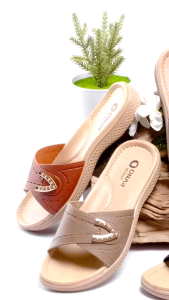 Onarstreet - Sandal Wanita Flat Sendal Wanita Casual Kulit Sintetis W-02 kekinian