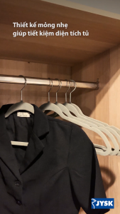 Bộ móc áo | JYSK Hektor | bọc nhung | 45x24x0.5cm - 10 chiếc/bộ