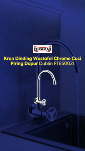Ceramax Kran Dinding Wastafel Chrome Cuci Piring Dapur Dublin FT850021