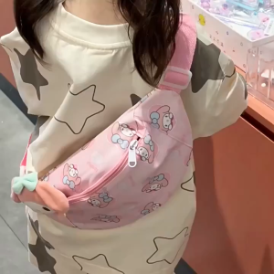 Tas Anak Perempuan SANRIO Tas Selempang Karakter Waist Bag Sling Bag Anak Kuromi Melody Cinamorol Pompurin Helokitty Disney