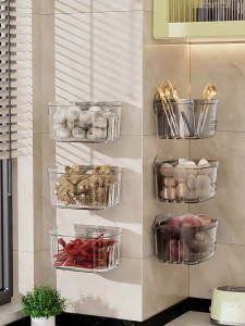 Multipurpose Kitchen Washroom Wall-Mounted Storage Box Storage Perforation-Free Wall-Mount