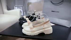 British style new womens shoes summer grid solid color matching small leather shoes womens anklet casual chain link jk womens flat shoes