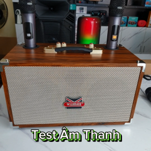 Loa karaoke xách tay Weimax s-255 BASS 14cm công suất 250W tặng kèm 2 micro không dây âm thanh sống động mạnh mẽ chỉnh bass treble echo kết nối đa dạng thời gian hoạt động 6-8h bảo hành 12 tháng