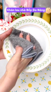 Set 10 khăn lau bếp đa năng sợi than tre 25x25cm khăn lau tay lau bát nhà bếp siêu thấm hút kháng khuẩn-NIEVE