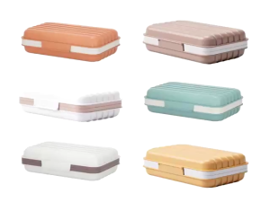 Tranquil Zon Soap Holder Soap Bar Dish Holder Box with Lid Travel Case Soap Container Decor