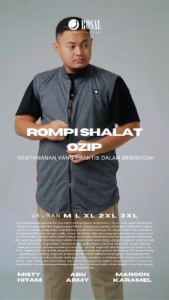 ROSAL OZIP Rompi Sholat Muslim Pria Cowok Ikhwan (Oblong Zipper)