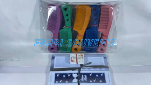 Souvenir Pernikahan Ultah dan Khitanan Sisir Lubang Mini Kemasan Mika Motif Di Pisah ISI 50 PCS