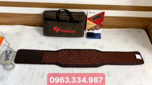 Đai đá nhiệt nóng tourmaline kèm laze giảm mỡ bụng đau lưng đau cột sống thương hiệu Fanocare KT 25x140cm(Tặng 1 vòng tay đá quý tourmaline)