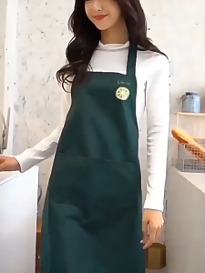LL Anti Oily Waterproof Apron Big Front Pocket Korea Style Enlarge Adult Plain Color Mudah Dicuci Besar Pocket Dapur厨房围裙