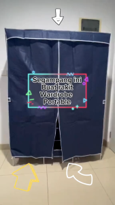 RD Lemari Pakaian Kain Jumbo 3 Sisi - Lemari Baju Portable Dengan Gantungan 88130 Bisa COD