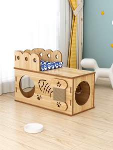 Cat Nest Solid Wood Cat Tunnel Cat Scratch Broad Cat House Cat Toy Cat Bed 猫隧道 猫窝 猫抓板