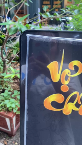 Tranh Thư pháp chữ  Vợ Chồng chất liệu in gỗ tráng gương