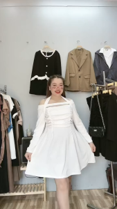 Đầm thiết kế thời trang nữ BIGSIZE CÔ NHỎ hottrend tay dài trễ vai dáng xòe dáng hách sang chảnh dành cho nàng chuppy- G231