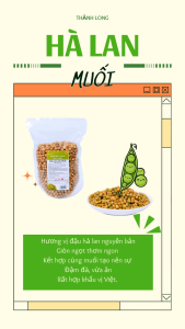 Đậu hà lan rang muối Thành Long sấy giòn nguyên vị thơm ngon đảm bảo VSATTP gói/bịch 200g/500g - Việt Nam