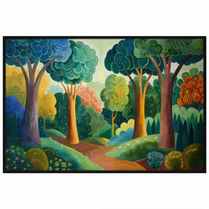 Tranh phong cảnh khu rừng bốn màu tranh treo tường dán tường trang trí hiện đại decor nội thất.CGI-773