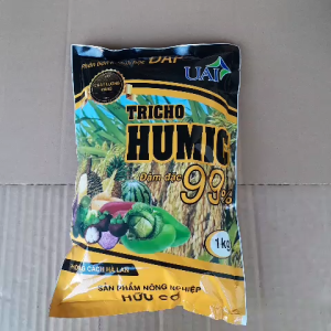 Phân bón Tricho Humic đậm đặc 99% dạng bột Gói 1kg Thành phần: axit humic 50%