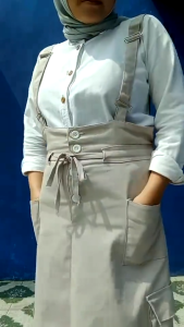 Overall Cargo Wanita Katun Twill Korean Style Najma