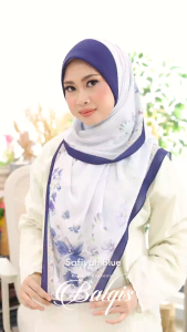 Hijab Chiffon Floral Print Bawal Awning Primadona Balqis by Hanami