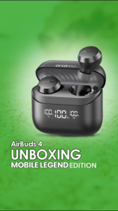 oraimo x MPL Mobile Legends TWS Airbuds 4 OTW-340 Special Collaboration Edition Tampilan Led Stereo Nirkabel Sejati Bluetooth Gaming Baterai Latensi Rendah 38H Ipx4 Tahan Air Earphone TWS Bluetooth Gaming Full Bass Murah Noise Cancelling Mic